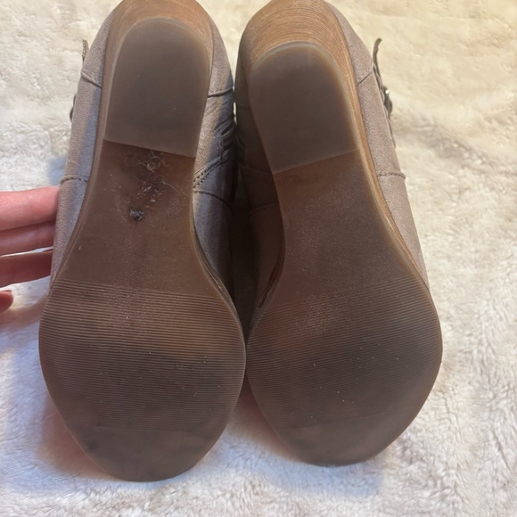 Madden Girl Booties Size 7M Taupe Wedge Open-Toe Braided Ankle Strap Buckles - Picture 7 of 13